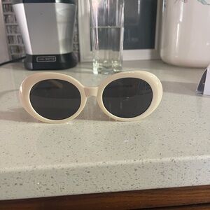 Cream Oval Sunglasses